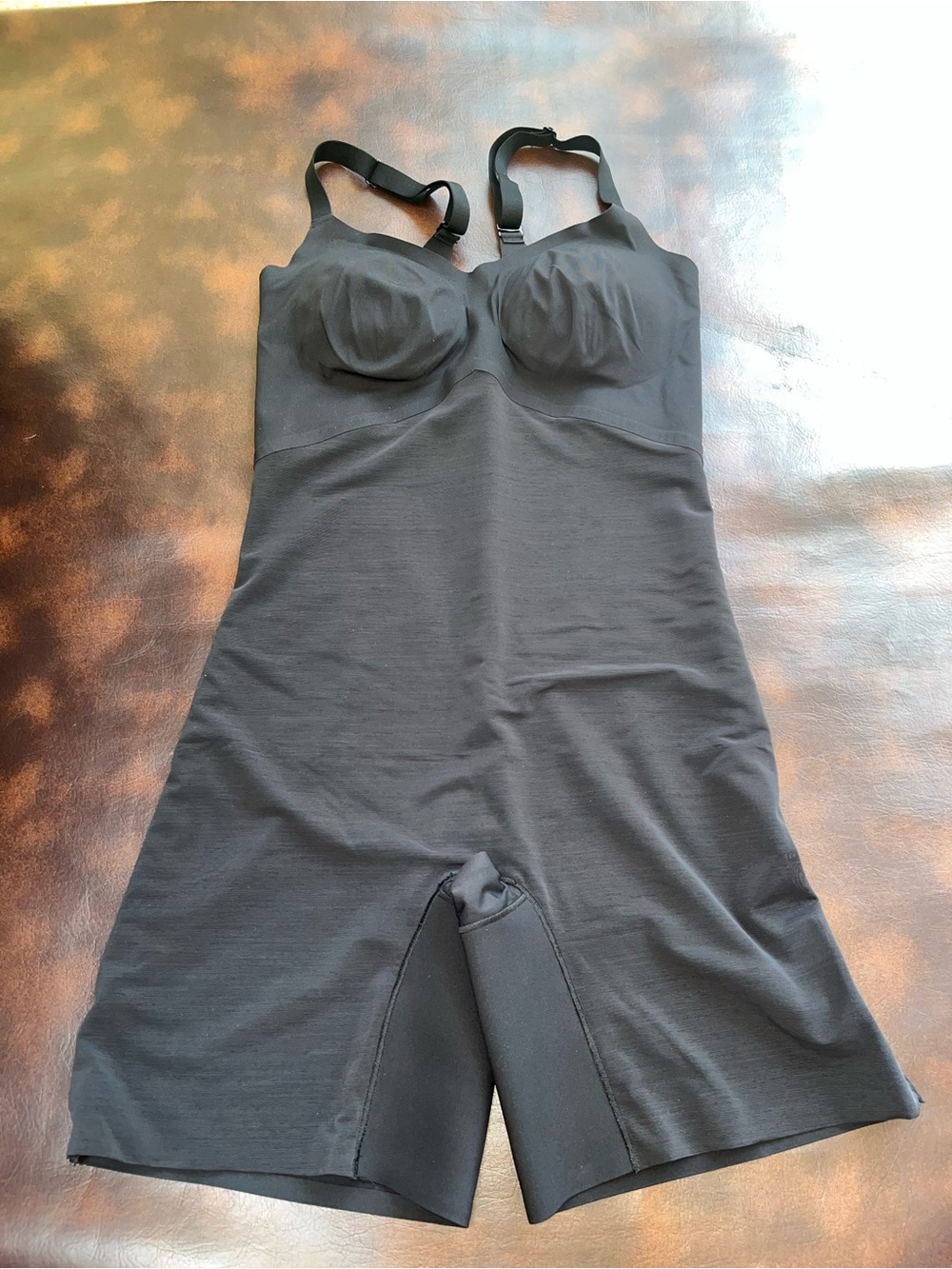 Honeylove Women’s Superpower Mid-Thigh Bodysuit Shapewear Black EUC XL